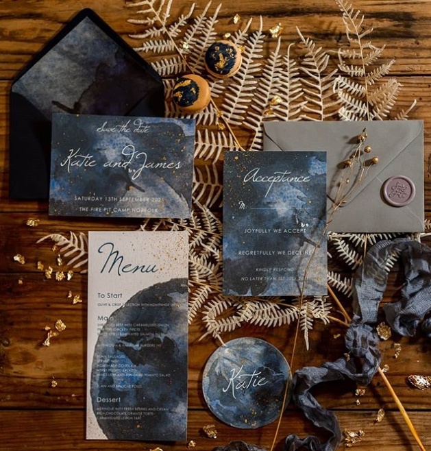 stationery set laid on table