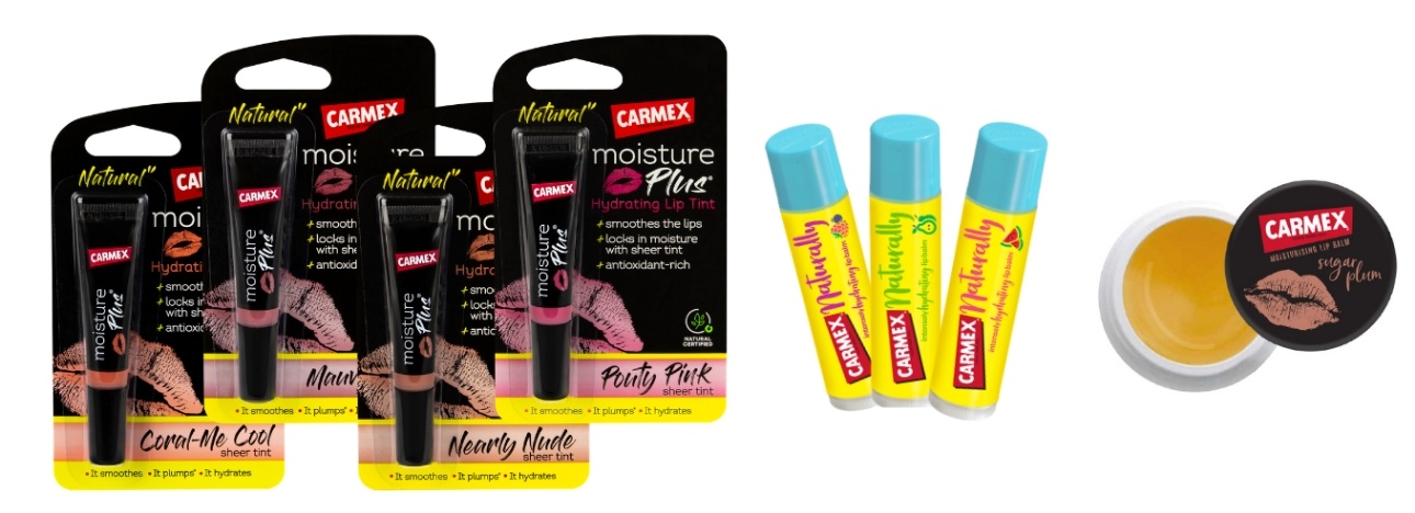 Range of carmex hero products
