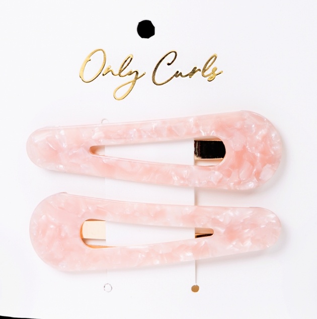 Only Curls Pink Shimmer Snap Hair Clips