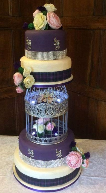 purple and white cake design