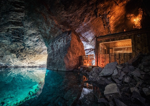 underground mine with pool
