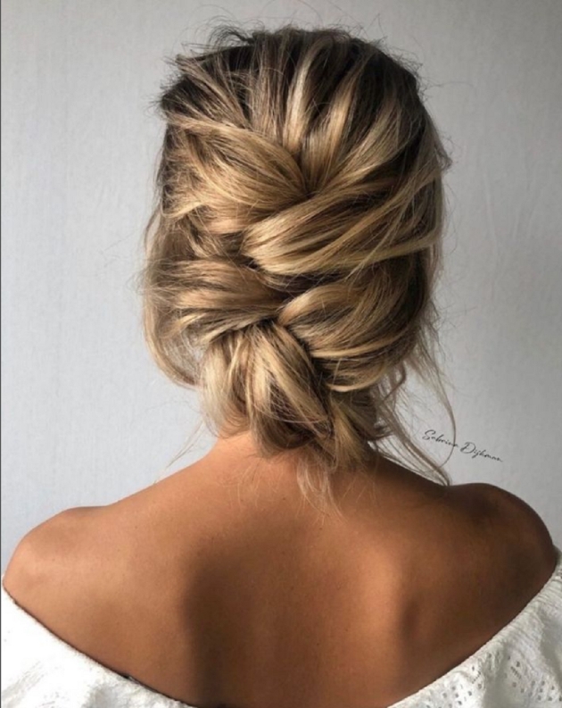 Bridal braid incorporated into an up do