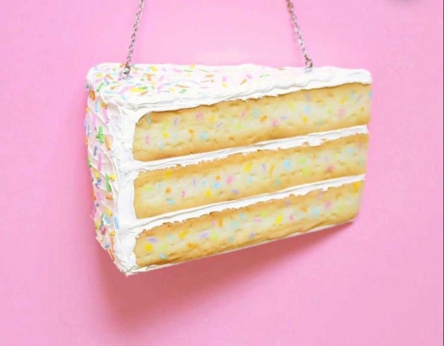 A handbag that looks like a slice of cake