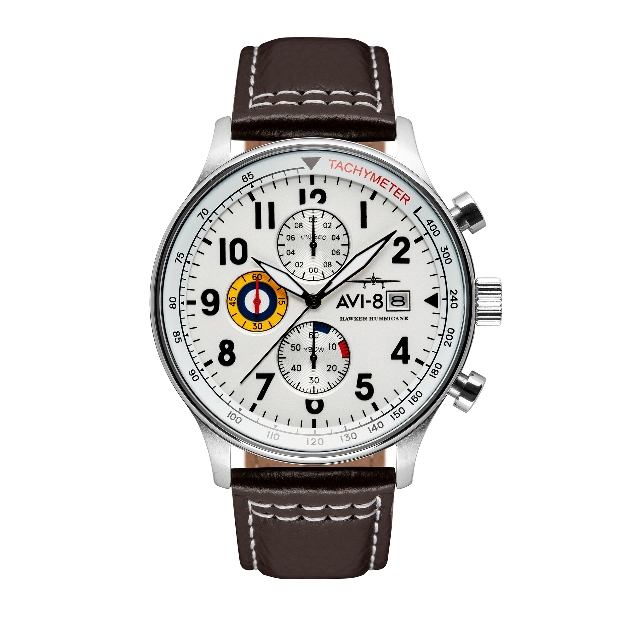 watchpilot.com - AVI-8 Classic White Hawker Hurricane Chronograph Watch - £165