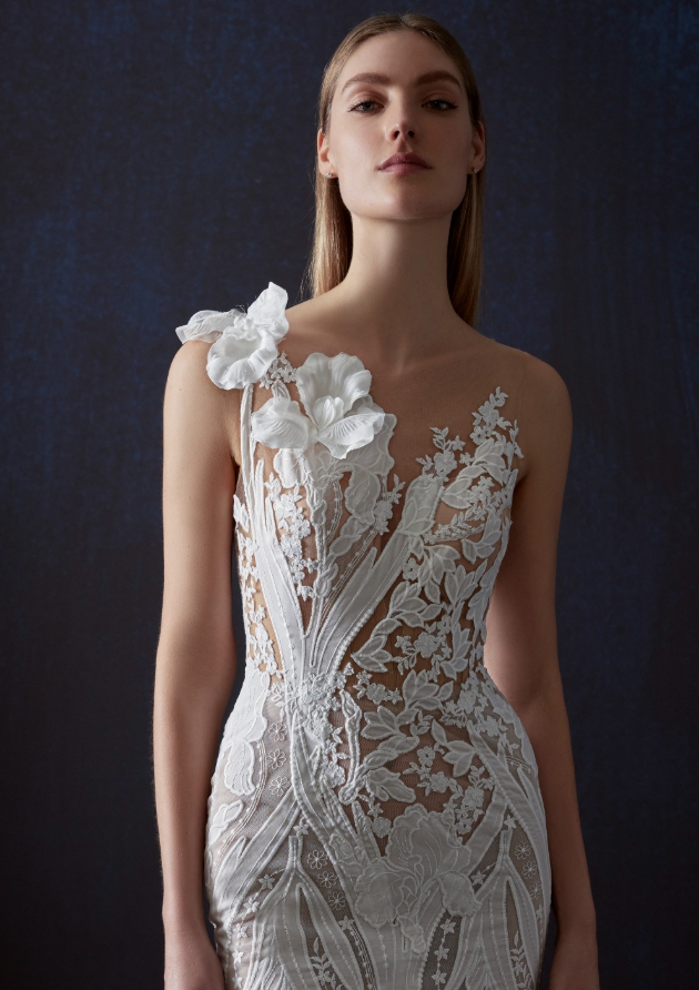 woman in lacey mermaid dress