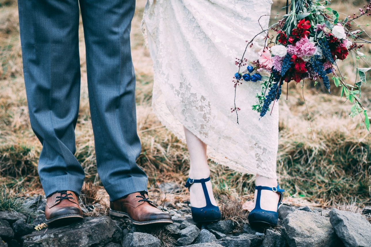 bride and groom's feet