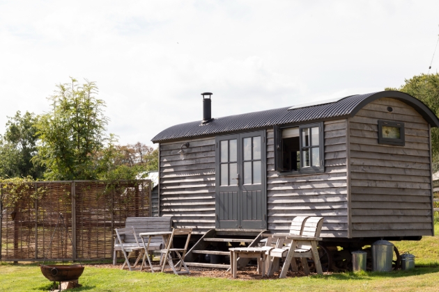 outside shot of shepherds hut