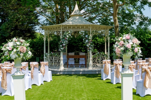 wedding set up at band stand